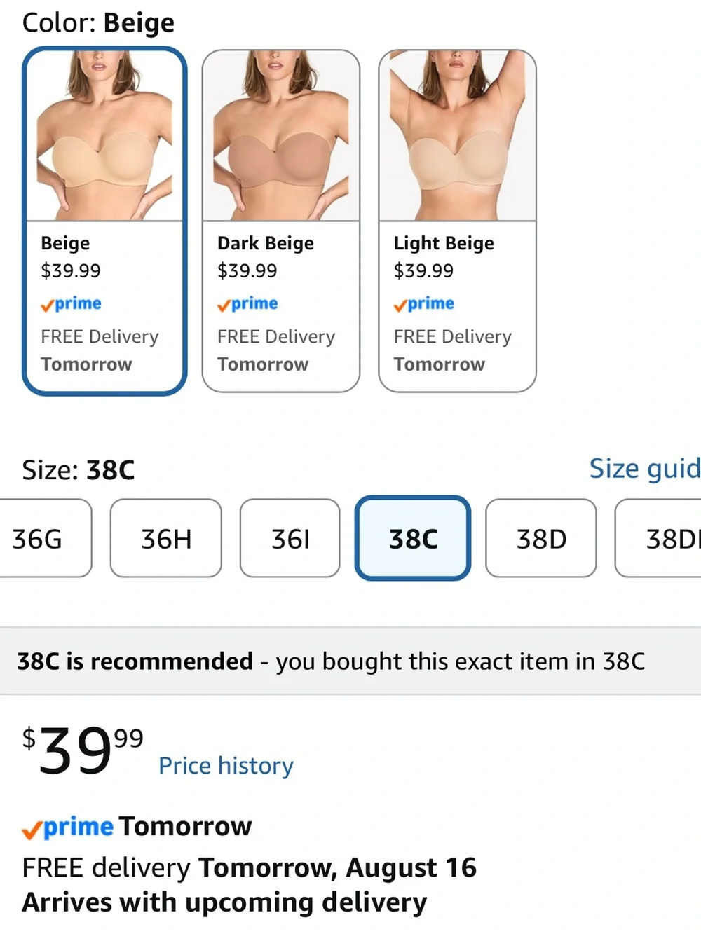 Strapless Seamless Bandeau Bra - Nude